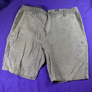 volcom mens size 36 gray shorts dime size wear/hole in the left side underpocket